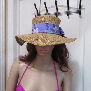 Wicker Type Hat Hawaiian Headwear